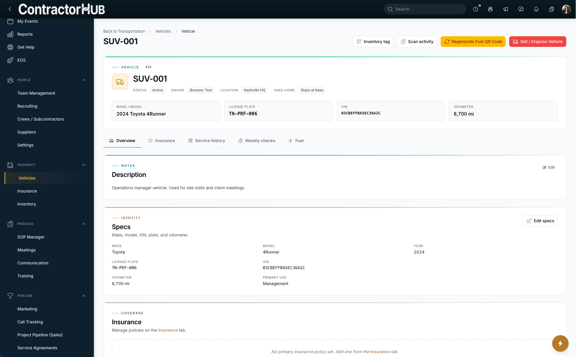 Keep track of equipment, inventory and more