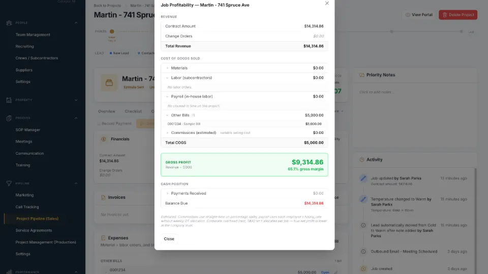 Job Profitability Reports help you see what every job is earning